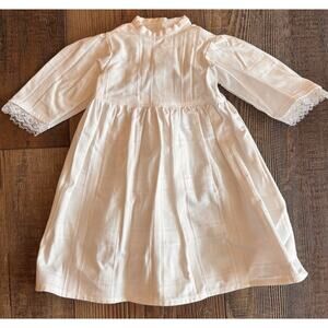 Clothes Handmade Outfit Dress 18" American Girl Dolls White Cotton Long Baptism